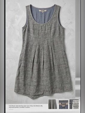 Flax Gray Linen A-Line Dress Skirt